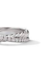 David Yurman sterling silver Crossover diamond ring