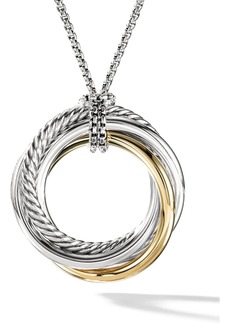 David Yurman 14kt yellow gold and sterling silver Crossover necklace