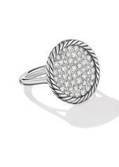 David Yurman sterling silver DY Elements pavé diamond ring