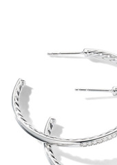 David Yurman sterling silver pavé diamond hoop earrings