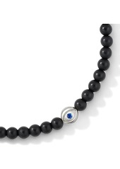 David Yurman sterling silver Spiritual Beads Evil Eye onyx and sapphire bracelet
