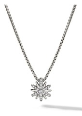 David Yurman sterling silver Petite Starburst diamond necklace