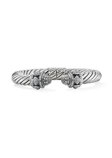 David Yurman sterling silver Renaissance diamond cuff bracelet