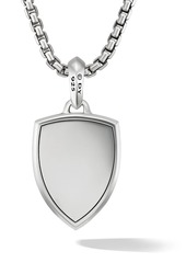 David Yurman sterling silver Shield onyx and diamond amulet