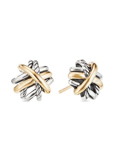 David Yurman 18kt yellow gold and sterling silver Crossover stud earrings