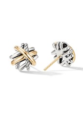 David Yurman 18kt yellow gold and sterling silver Crossover stud earrings