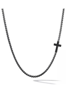 David Yurman Streamline® Cross Station Necklace with Pavé Black Diamonds