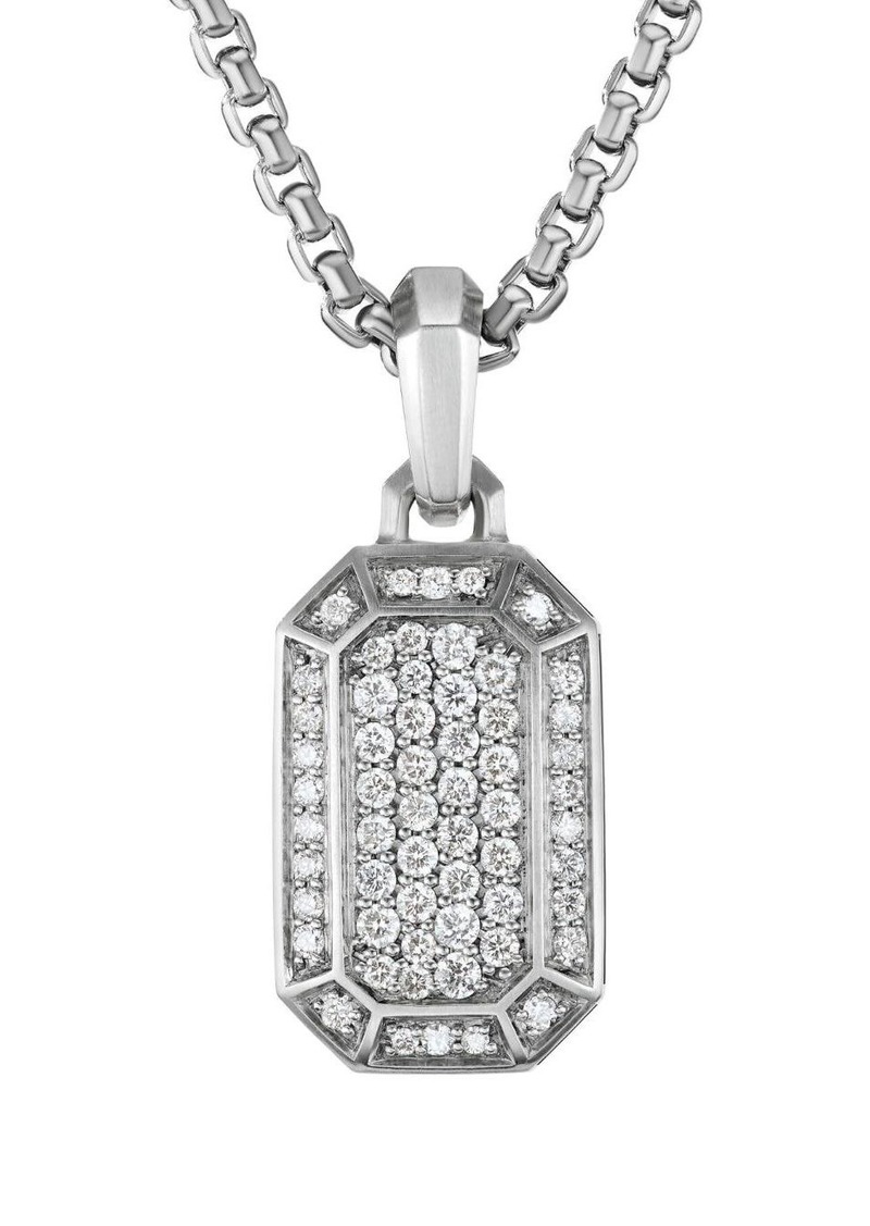 David Yurman sterling silver Streamline diamond amulet