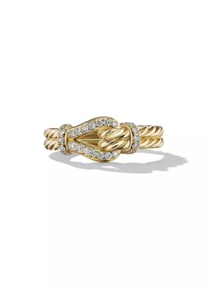 David Yurman The Throroughbred® Loop Ring In 18K Yellow Gold With Pav&eacute Diamonds