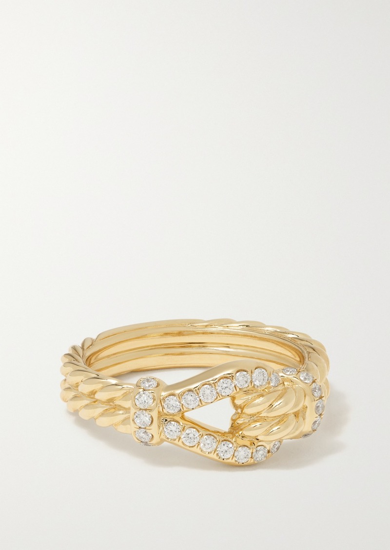 David Yurman Thoroughbred Loop Bracelet with 18K Yellow Gold in Silver