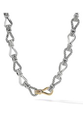 David Yurman Thoroughbred Loop Chain Link Necklace With 18K Yellow Gold