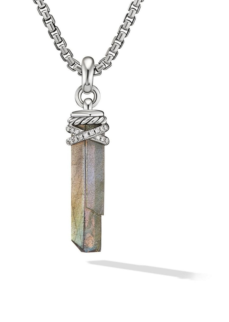 David Yurman Wrapped Gemstone Amulet With Sterling Silver & Pavé Diamonds
