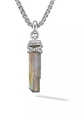 David Yurman Wrapped Gemstone Amulet With Sterling Silver & Pav&eacute Diamonds
