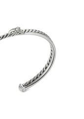 David Yurman sterling silver Petite X Center Station diamond bracelet