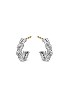 David Yurman sterling silver Petite X diamond hoop earrings
