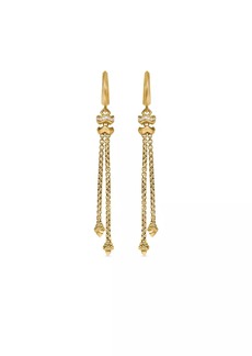David Yurman Zig Zag Stax™ Chain Drop Earrings in 18K Yellow Gold with Diamonds 66MM