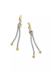David Yurman Zig Zag Stax™ Chain Drop Earrings in Sterling Silver with 18K Yellow Gold and Diamonds 66MM