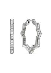 David Yurman Zig Zag Stax™ Hoop Earrings in Sterling Silver with Diamonds, 22.8mm