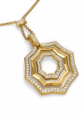 David Yurman Zig Zag Stax™ Pendant Necklace in 18K Yellow Gold with Diamonds 38MM