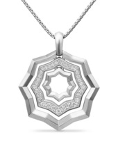 David Yurman Zig Zag Stax™ Pendant Necklace in Sterling Silver with Diamonds, 28MM