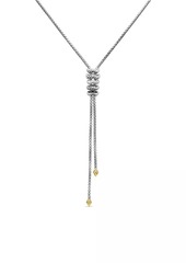David Yurman Zig Zag Stax™ Y Necklace in Sterling Silver with 18K Yellow Gold and Diamonds