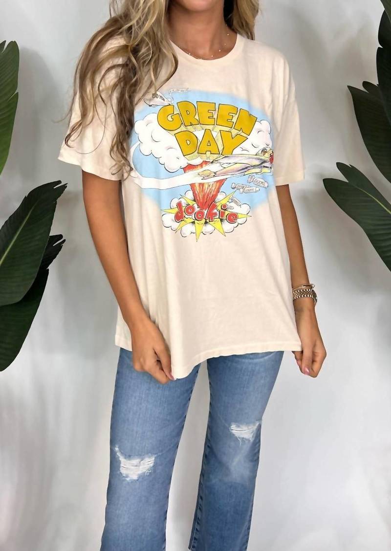 DAYDREAMER Green Day Dookie Merch Tee In Dirty White