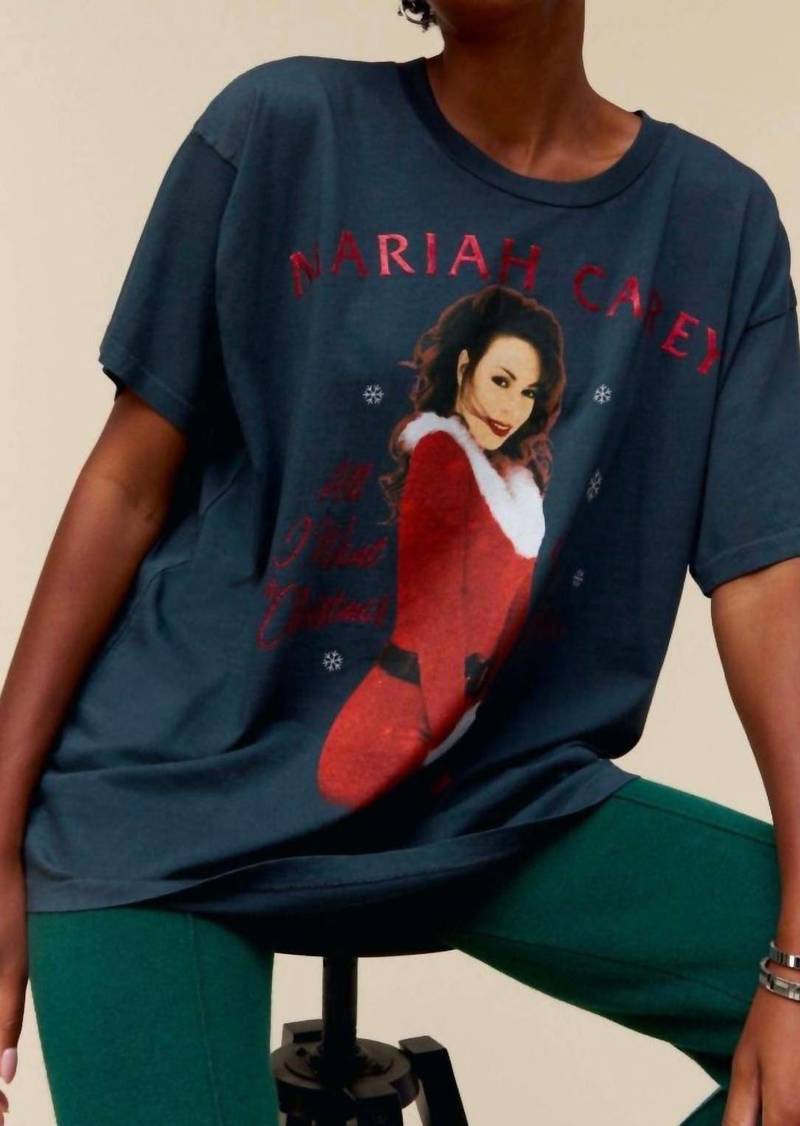 DAYDREAMER Mariah Carey Christmas Tee In Vintage Black