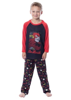 Dc Boys' Classic The Flash The Crimson Comet Raglan Kids Sleep Pajama Set - Black