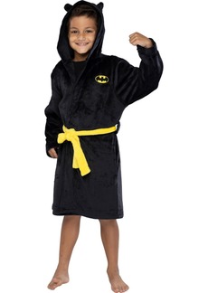Dc Comics Boys Justice League Superheroes Kids Fleece Hooded Costume Robe with Cape - Black