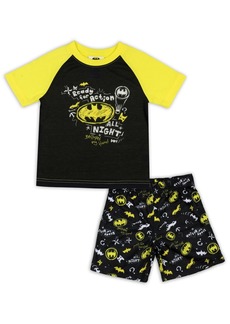 Dc Comics Toddler Boys' Batman Pajamas Ready For Action Kids 2 Piece Pajama Set - Yellow/black