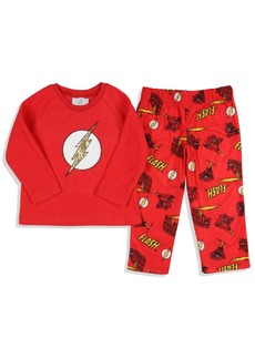 Dc Comics Toddler Boys' Classic The Flash Logo Raglan Sleep Pajama Set - Red