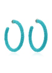 Deepa Gurnani - Women's Eliza Bead Embellished Hoop Earrings - Blue/orange - Moda Operandi - Gifts For Her