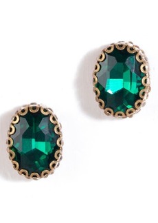 Deepa Gurnani Aria Oval Crystal Stud Earrings