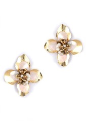 Deepa Gurnani Azura Imitation Pearl Beaded Floral Stud Earrings