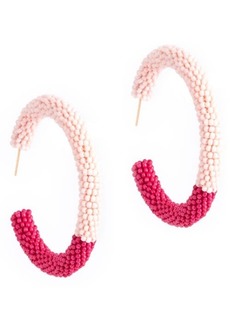 Deepa Gurnani Nixie Colorblock Bead Hoop Earrings