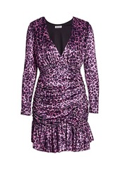 Delfi Collective Beverley Leopard Print Velvet Mini Dress
