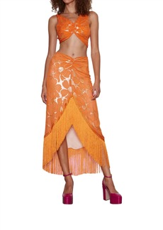 Delfi Collective Nina Skirt In Orange Metallic