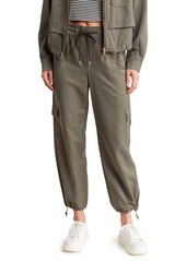 Democracy AB Leisure High Rise Satin Patch Pocket Pants in Dusty Olive at Nordstrom Rack