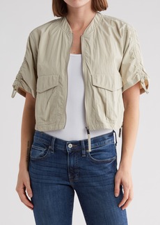Democracy Cinched Tie Short Sleeve Bomber Jacket in Seashell at Nordstrom Rack