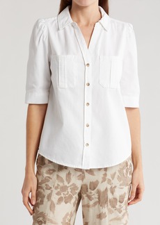 Democracy Cotton Button-Up Shirt in White at Nordstrom Rack