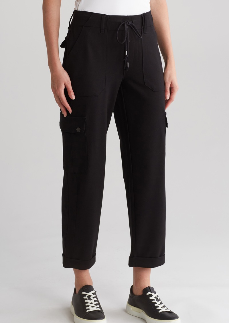 Democracy High Rise Patch Pocket Straight Leg Pants in Black at Nordstrom Rack