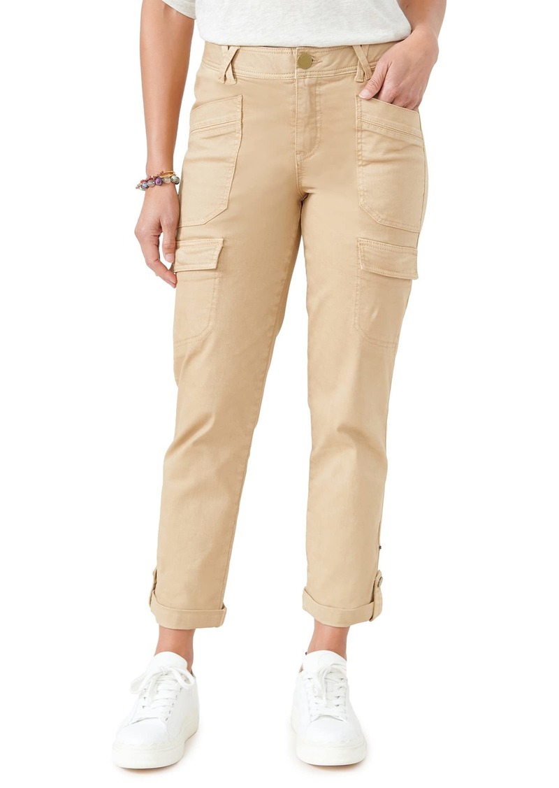 Democracy Women's Petite Ab Solution Ankle Roll Cuff Utility Pant  12P