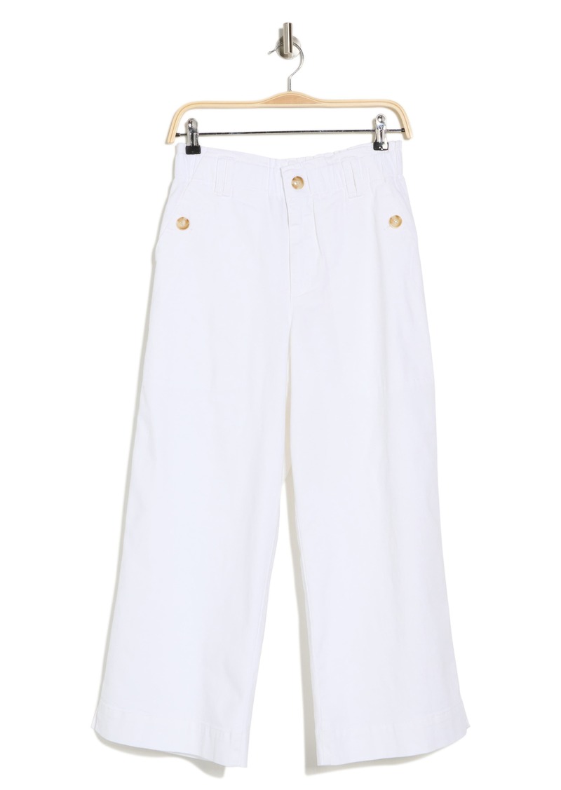 Democracy Wide Leg Ankle Crop Pants in White at Nordstrom Rack