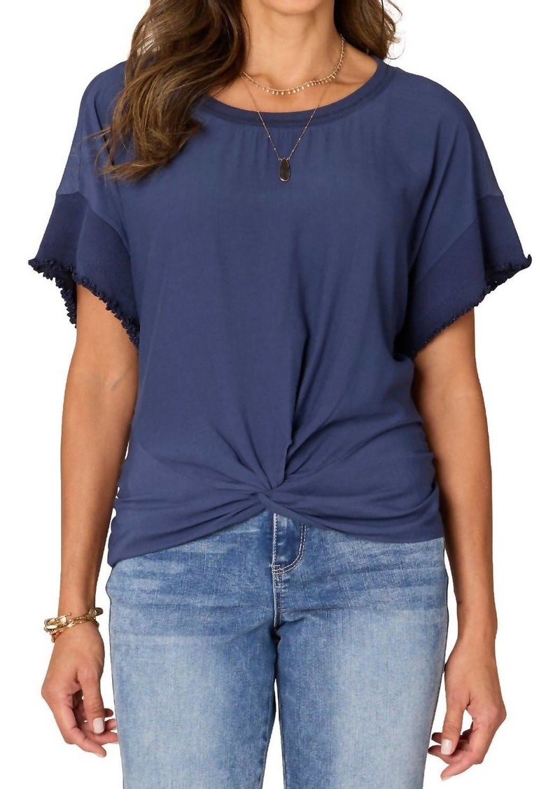 Democracy Front Twist Top In Navy