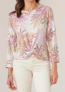 Democracy Print Knit Top In Lilac Multi