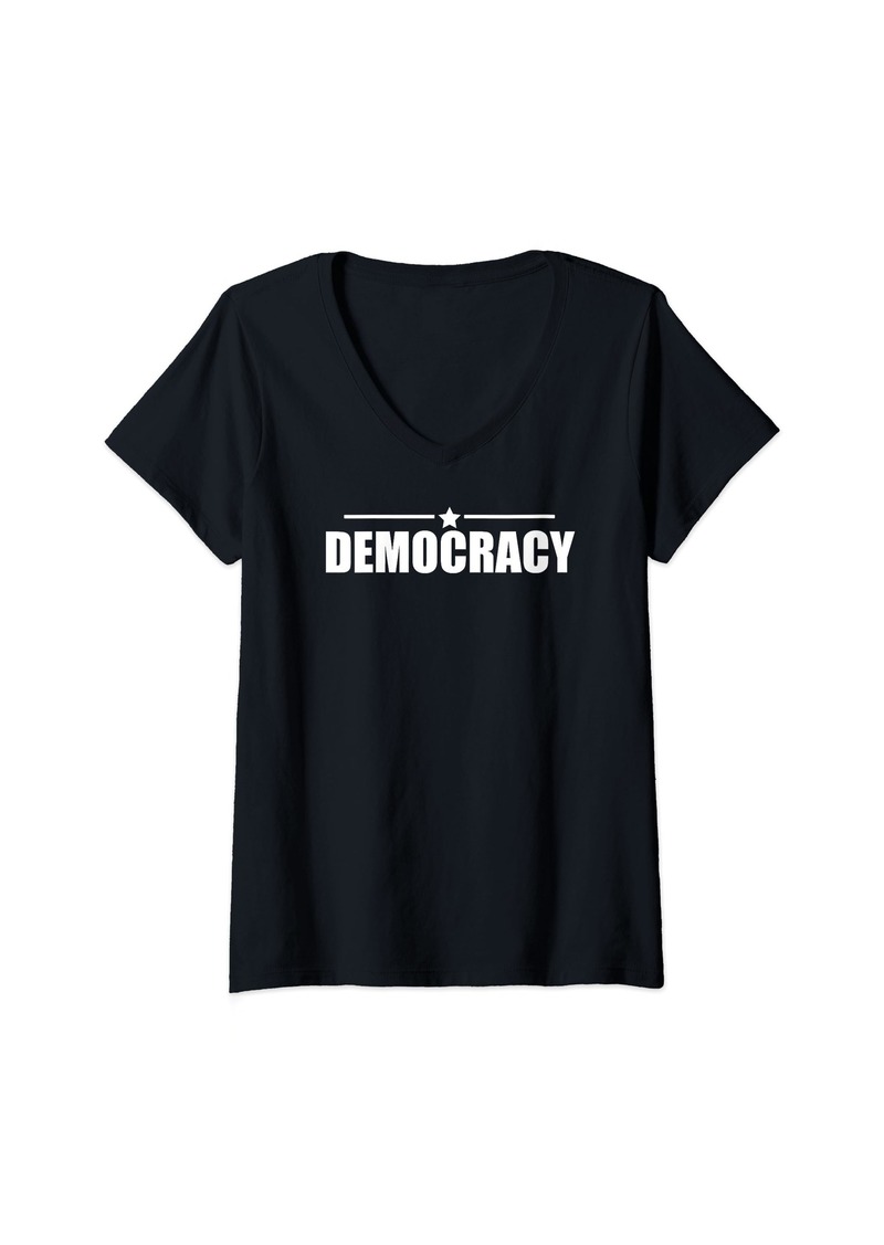 Womens Democracy Freedom Free and Fair Elections V-Neck T-Shirt