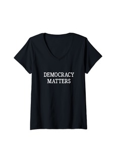 Womens Democracy Matters - Vintage Style - V-Neck T-Shirt