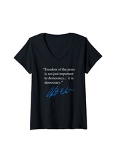 Womens Freedom of the Press is democracy V-Neck T-Shirt