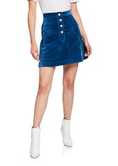 Derek Lam A-Line Mini Skirt with Snaps