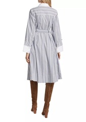 Derek Lam Alana Striped Cotton Long-Sleeve Shirtdress